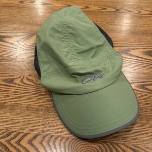 Outdoor Research Swift Cap Hat green Gray Breathable Mesh 5 Panel Running